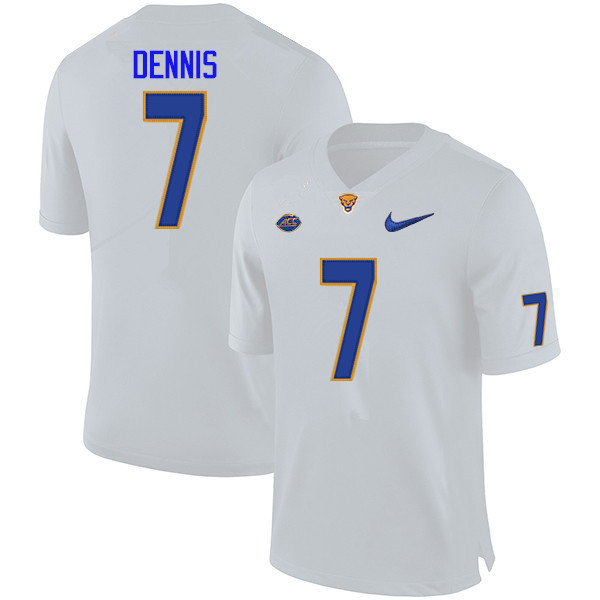 Men #7 SirVocea Dennis Pitt Panthers College Football Jerseys Sale-White